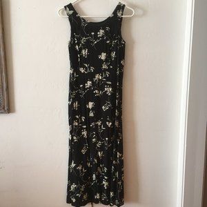 Vintage Black Floral "Elaine" Dress